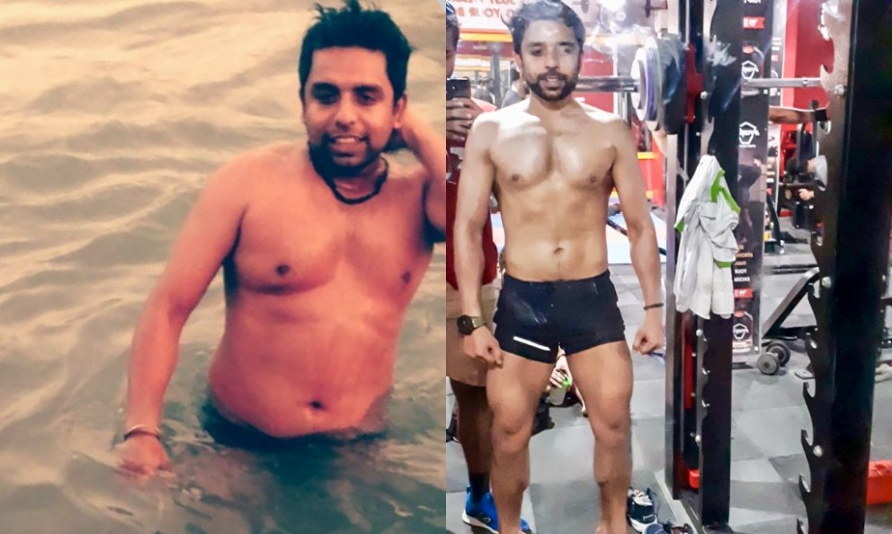 Before and after image of Vivek