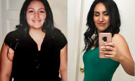 Before and after image of Sharon Alvarez
