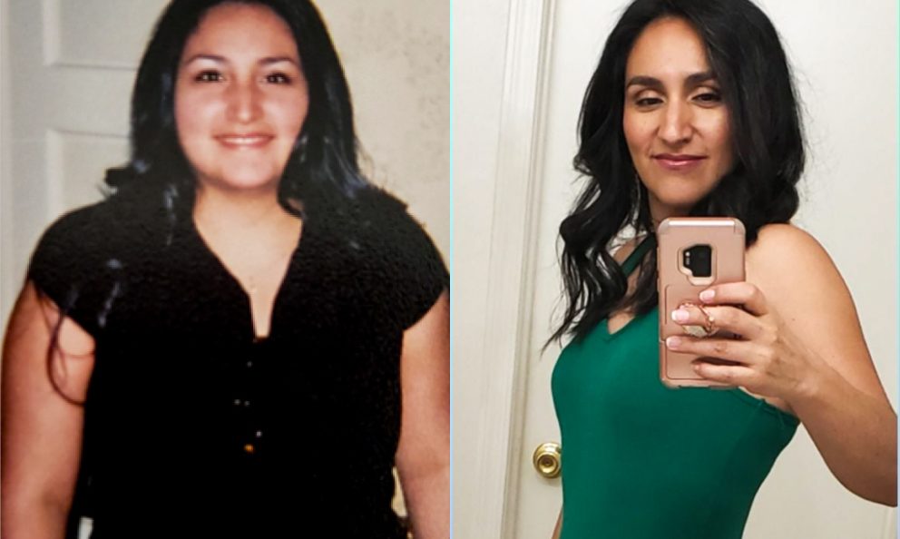 Before and after image of Sharon Alvarez