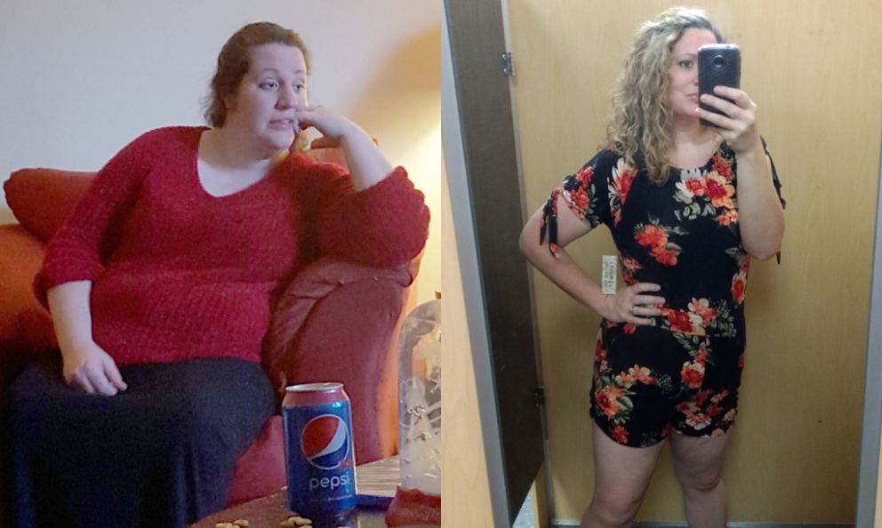 Before and after image of Beth Leggate