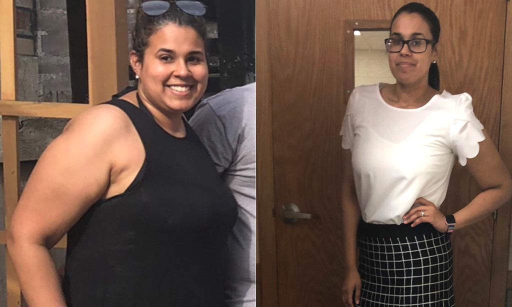 Before and after image of Beth Bencosme