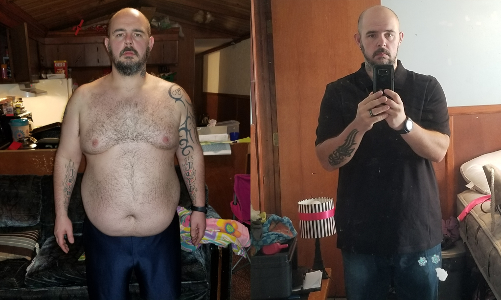 Before and after image of Jay Riggleman