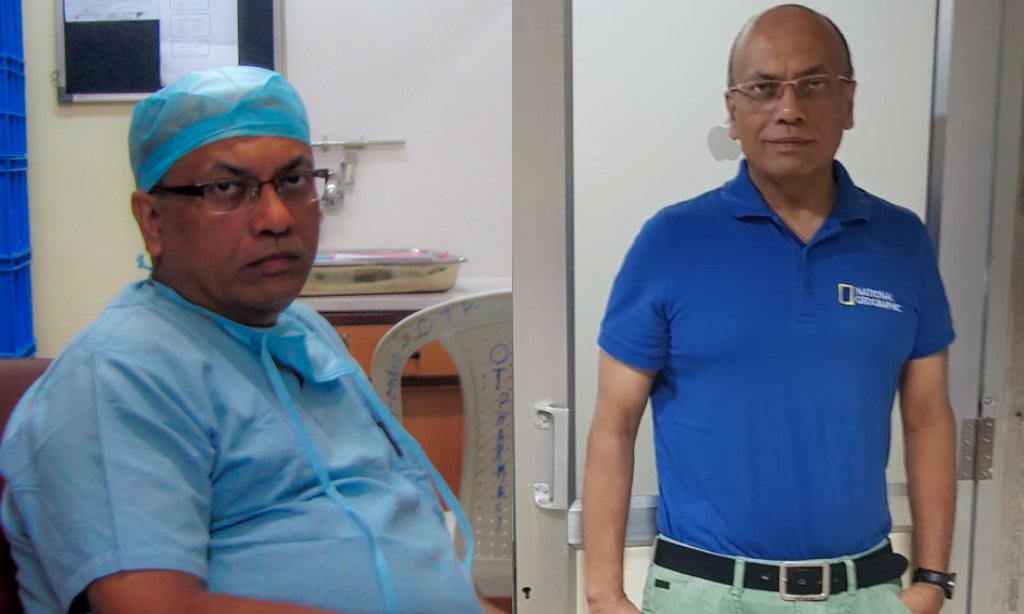 Before and after image of Tanmoy Das