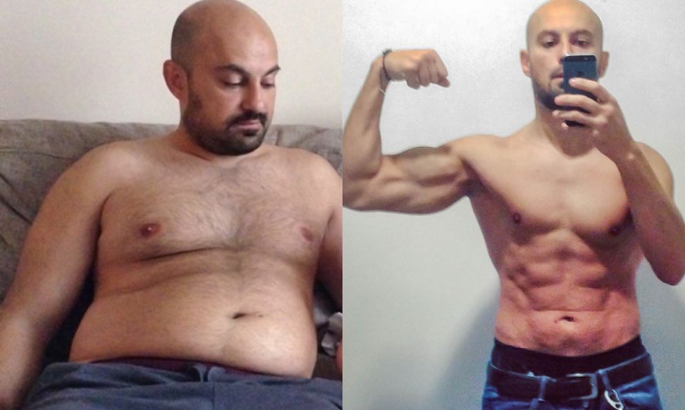 Before and after image of Mario