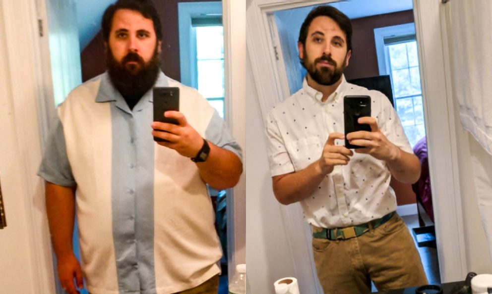 Before and after image of Joe