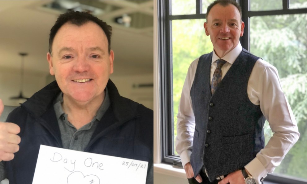 Before and after image of Bert Rountree