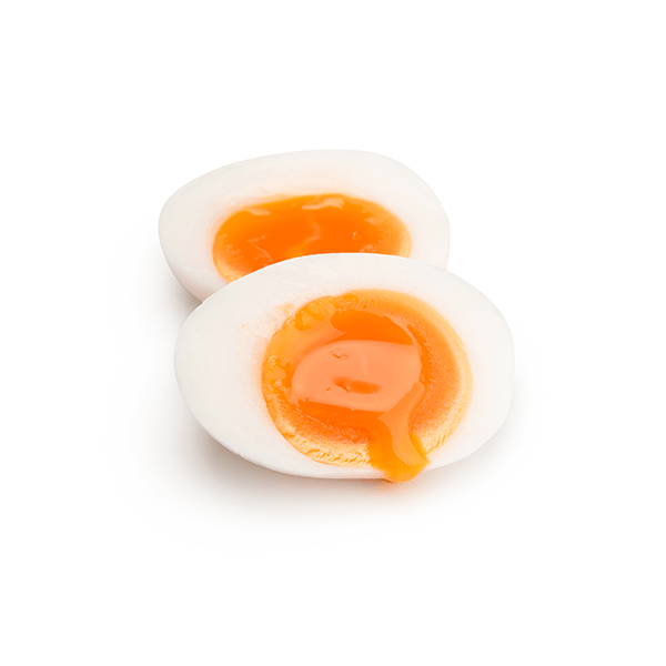 a hard boiled egg with yolk