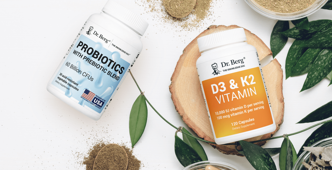 Probiotic and vitamin supplement bottles