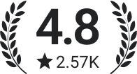Dr Berg app rating showing 4.8 stars based on 2.57k user reviews