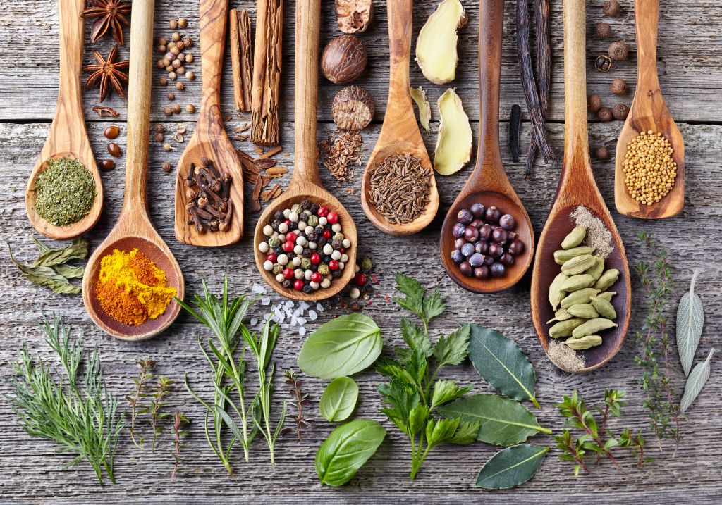 Selection of herbs and spices