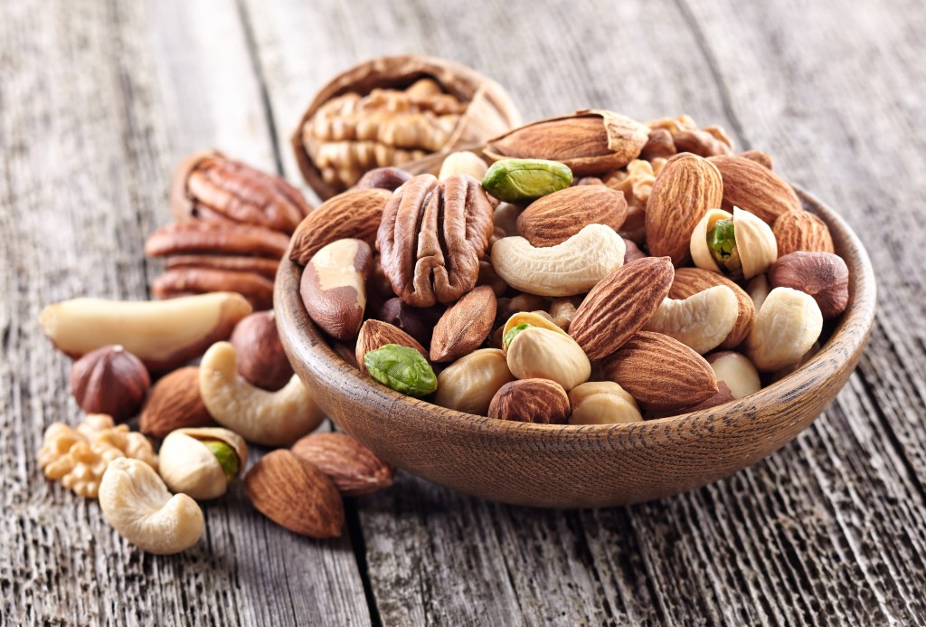 a bowl of mixed nuts