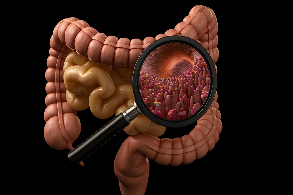 Close-up of villi working 
