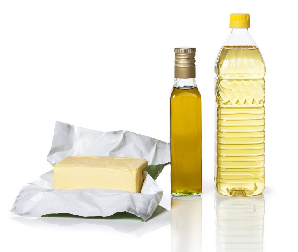 Butter vegetable oil and EVOO