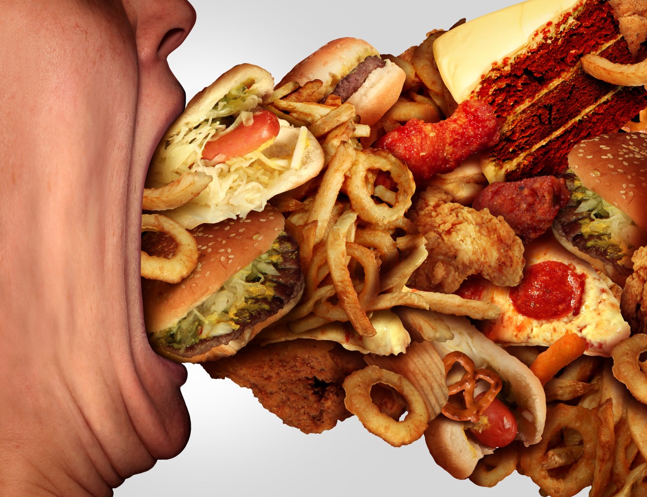 Eating junk food 