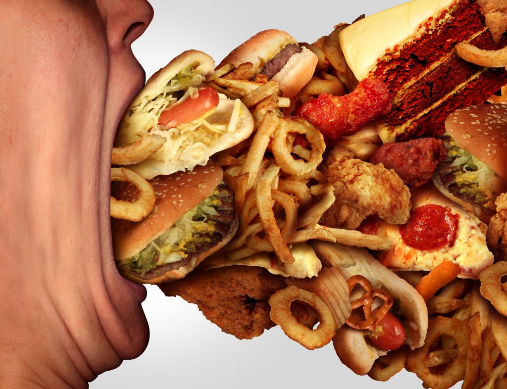 Eating junk food