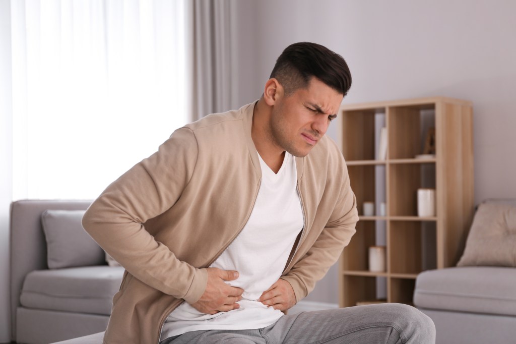 Man with stomach ache