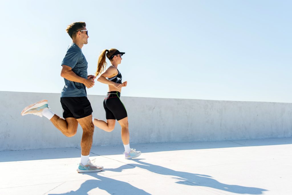 Couple running