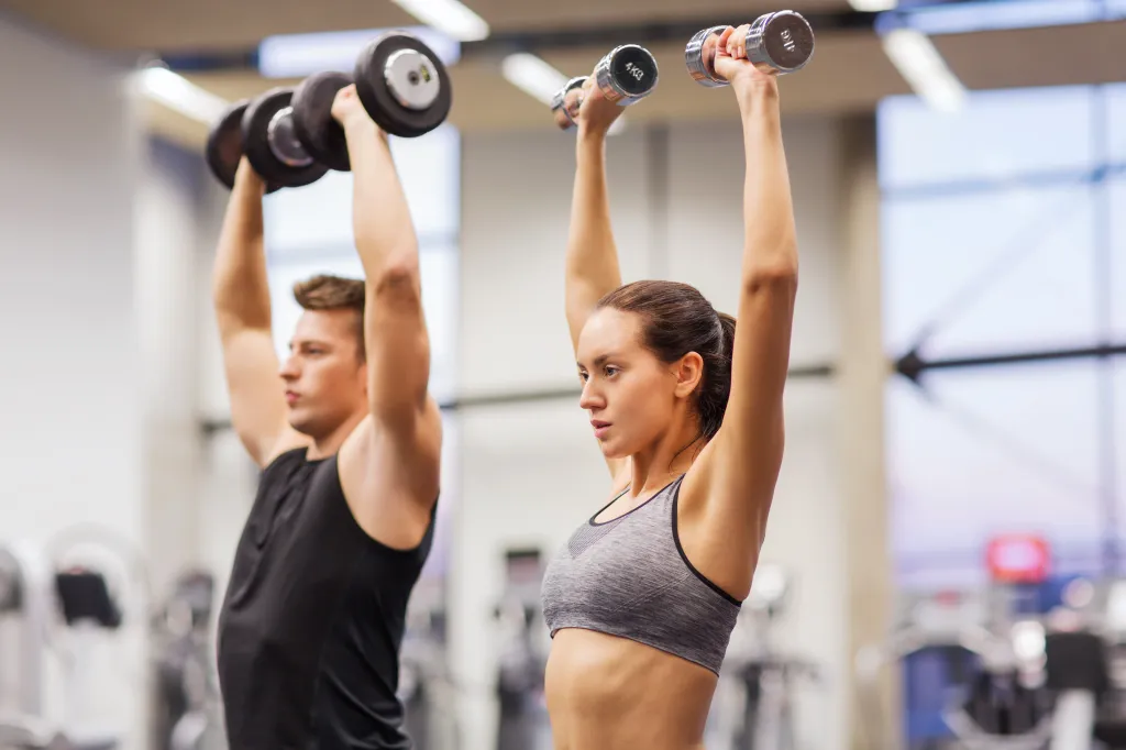 Couple exercising