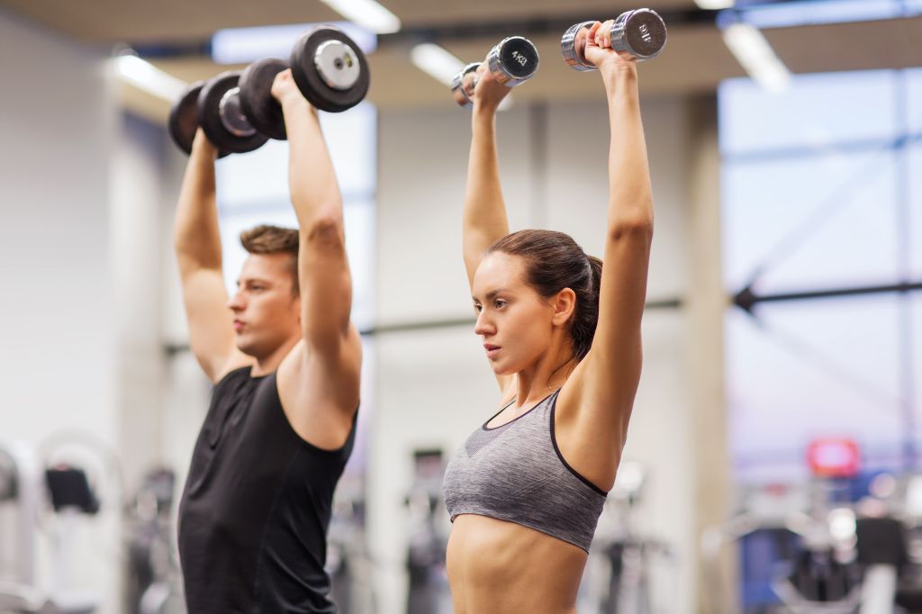 Couple exercising
