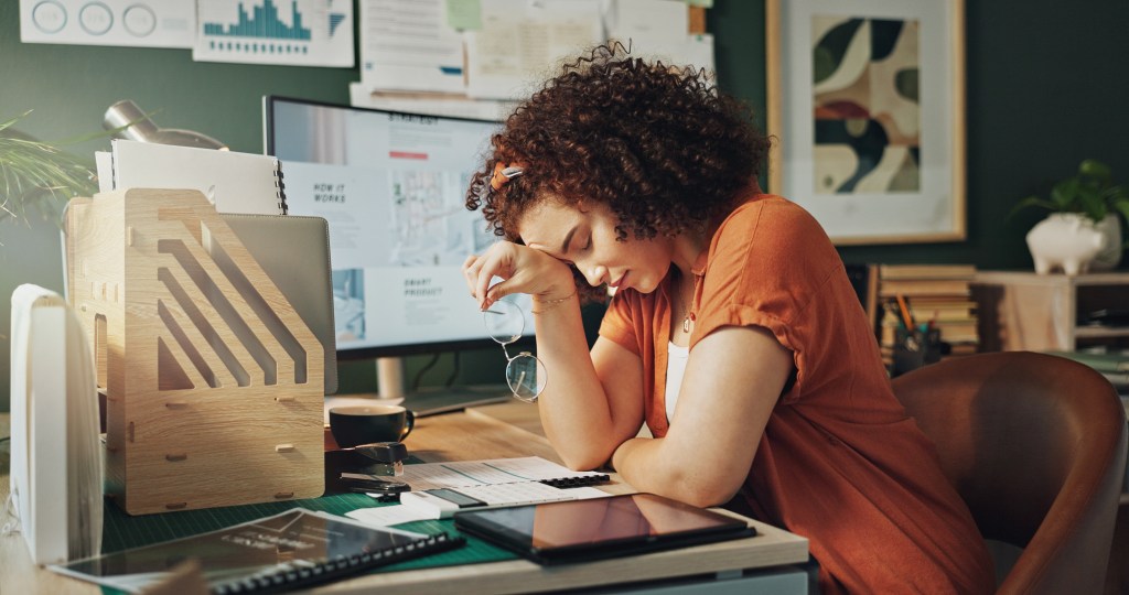 stressed women at work