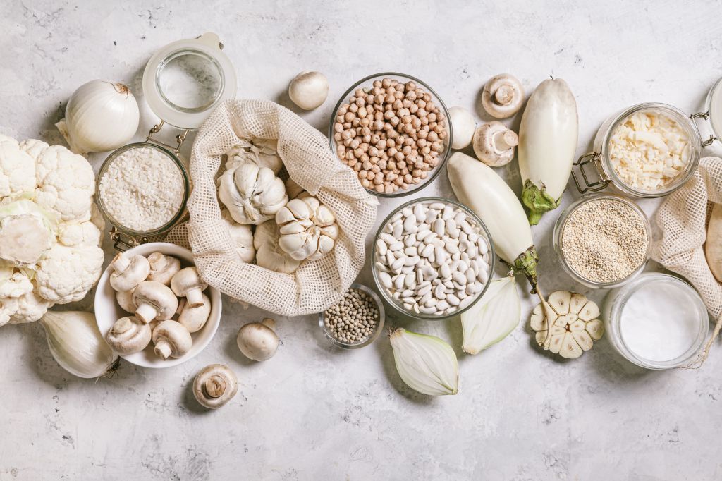 Variety of white foods