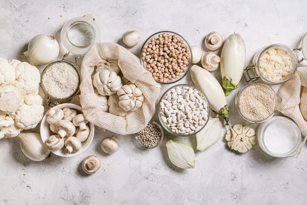 Variety of white foods