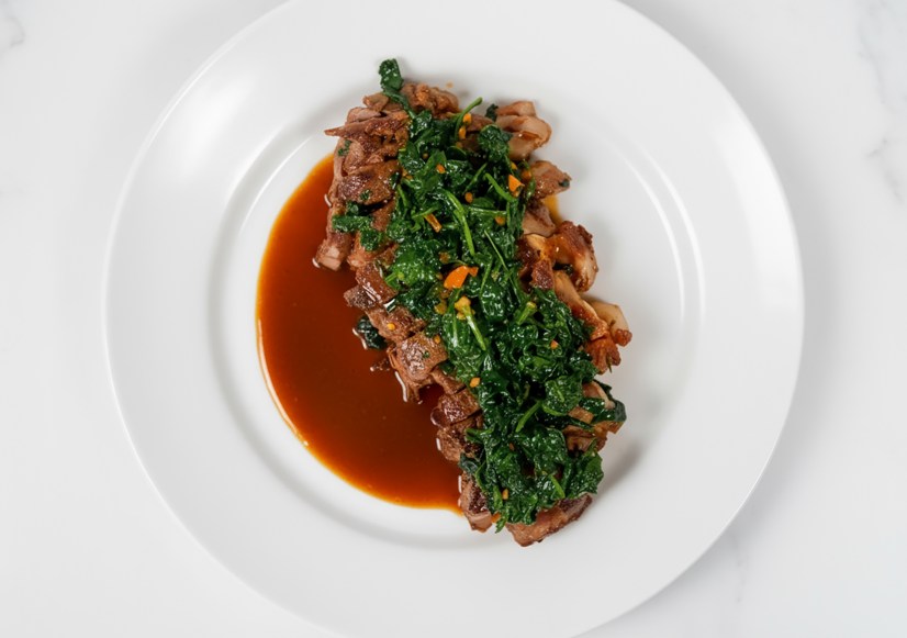 Keto lemon garlic butter steak and spinach