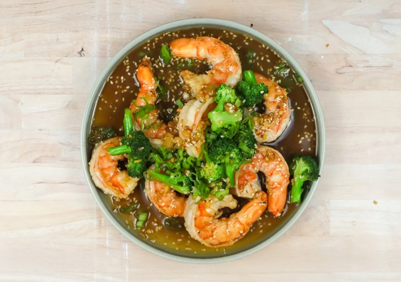 Sesame shrimp stir fry