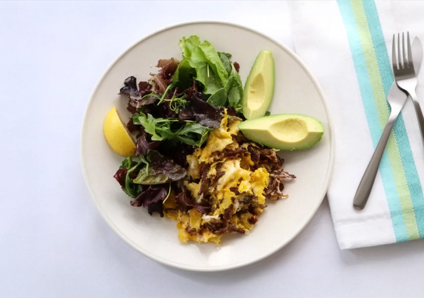 Shredded beef scrambled eggs
