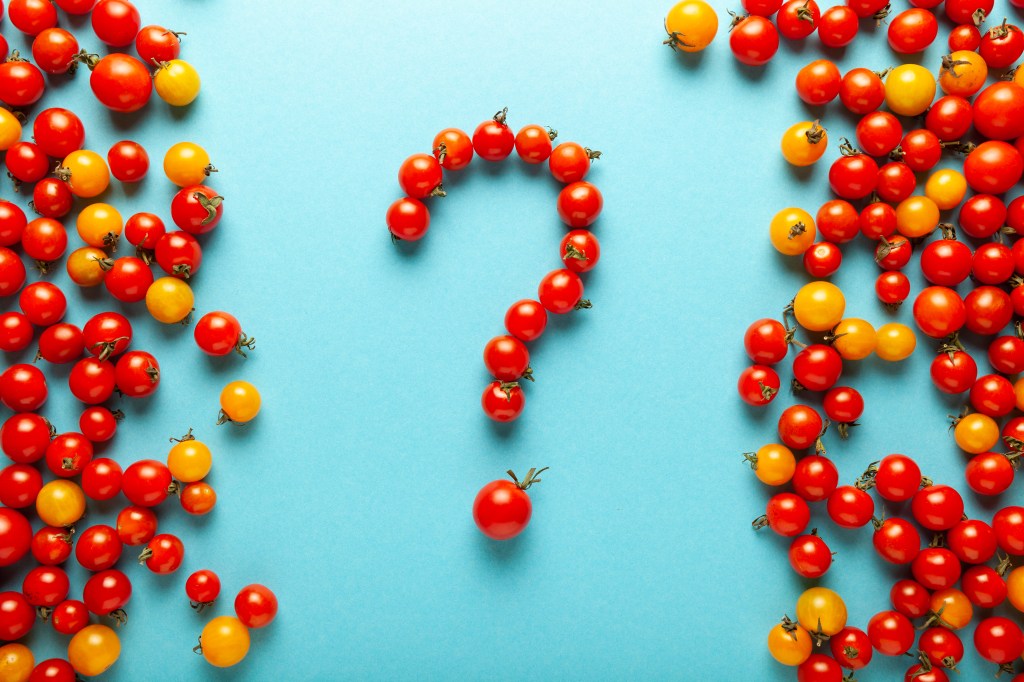 Tomatoes in question mark shape