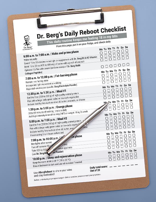 Daily Checklist for Body Reboot