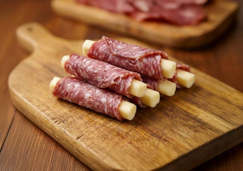 Keto Salami and Cheese Sticks