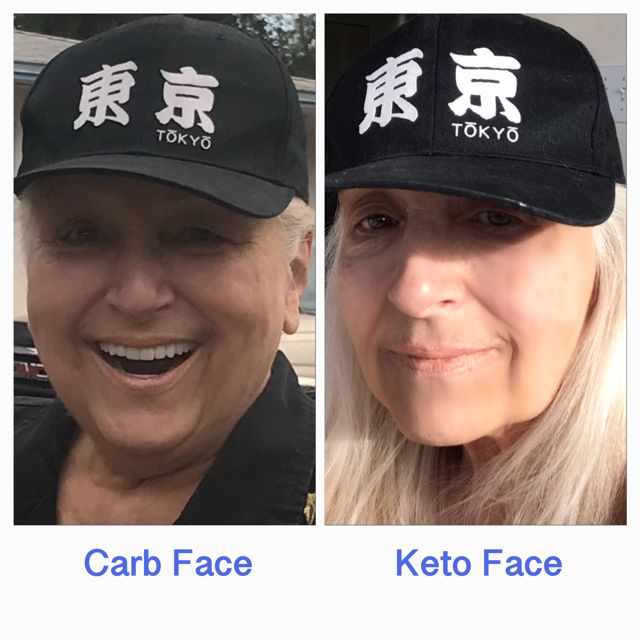 Karen Bell carb face vs keto face image