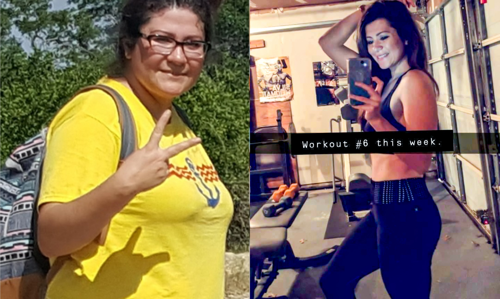 Before and after image of Lisa Fotu
