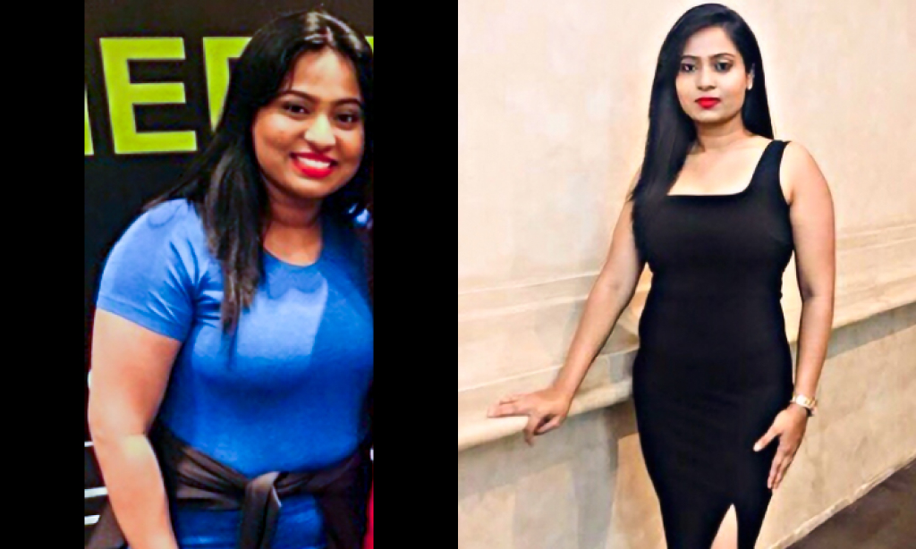 Before and after image of Lalitha Naidu