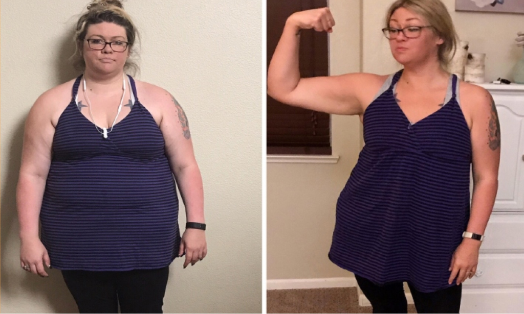 Before and after image of Carissa Kelly