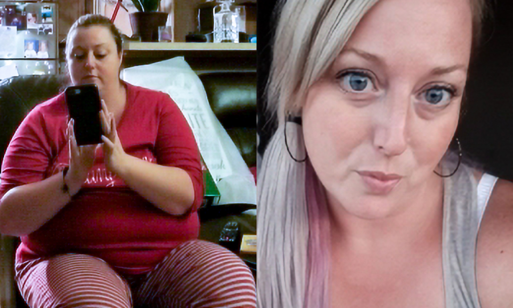 Before and after image of April MacLean