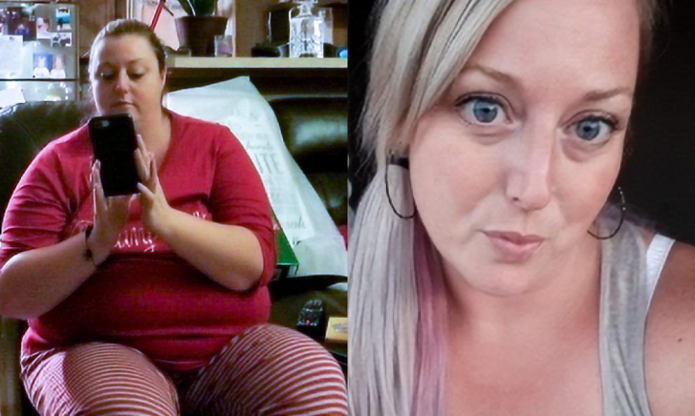 Before and after image of April MacLean