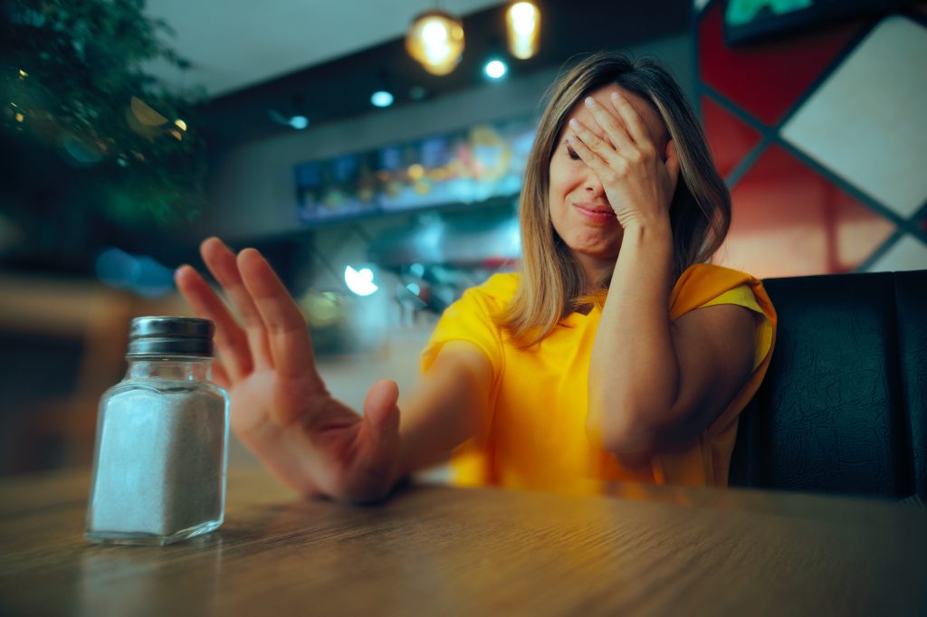 Woman refusing salt