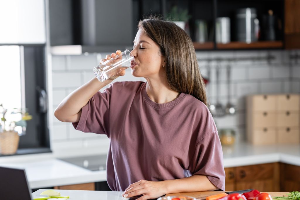 Woman drinking water