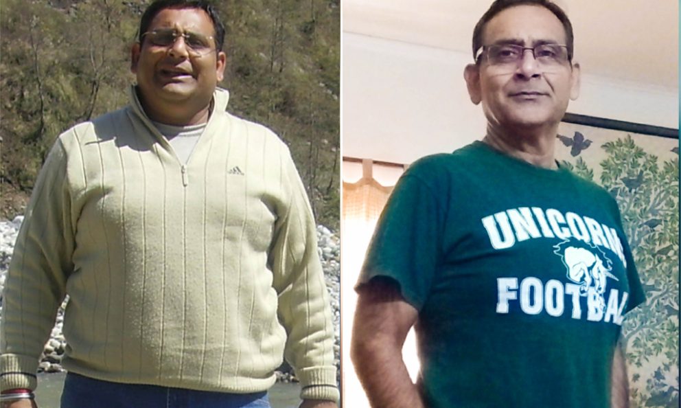 Before and after image of Tarun Datta.
