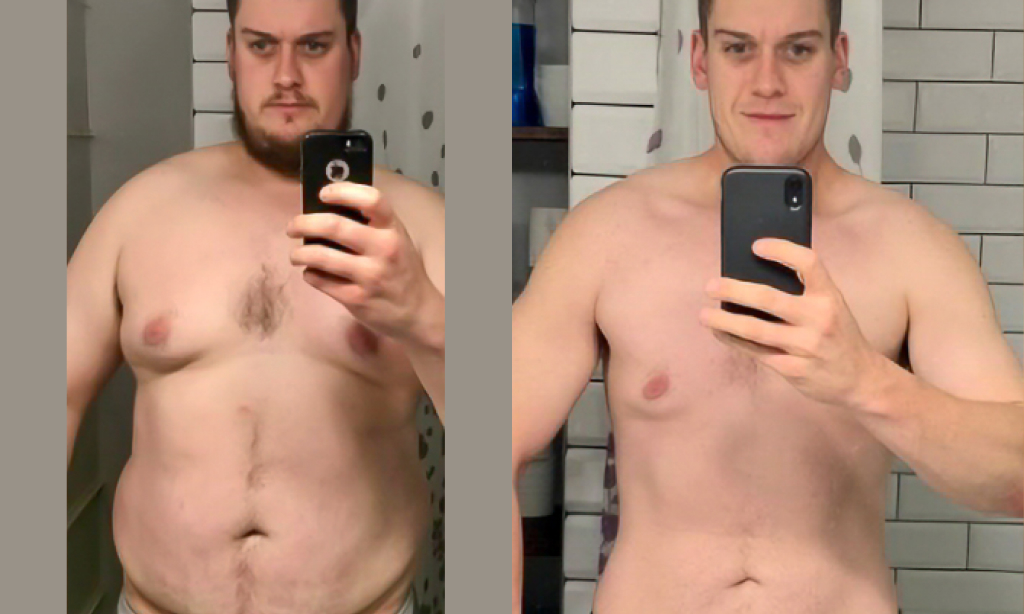 Before and after image of Brandon Wootton