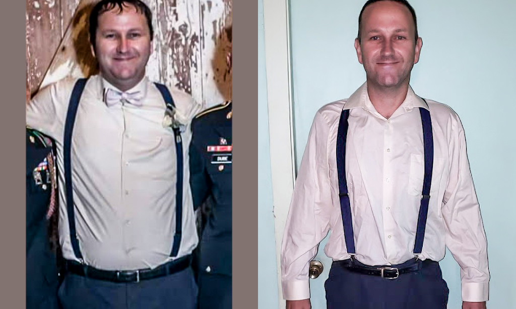 Before and after image of Brian Dube
