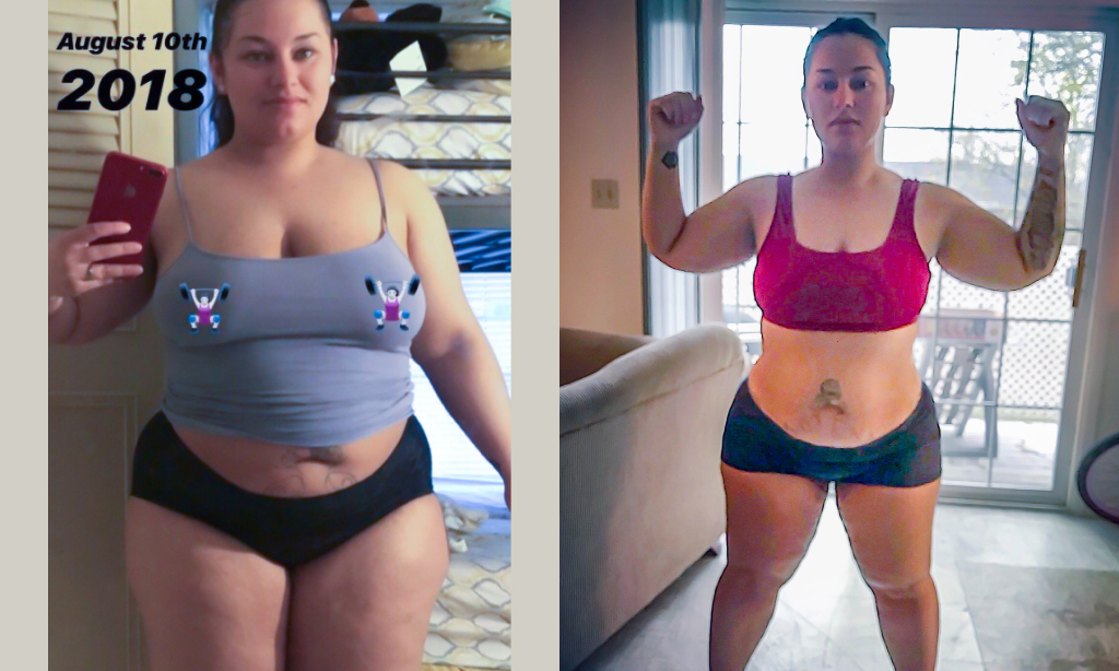 Before and after image of Sarah Fleischer
