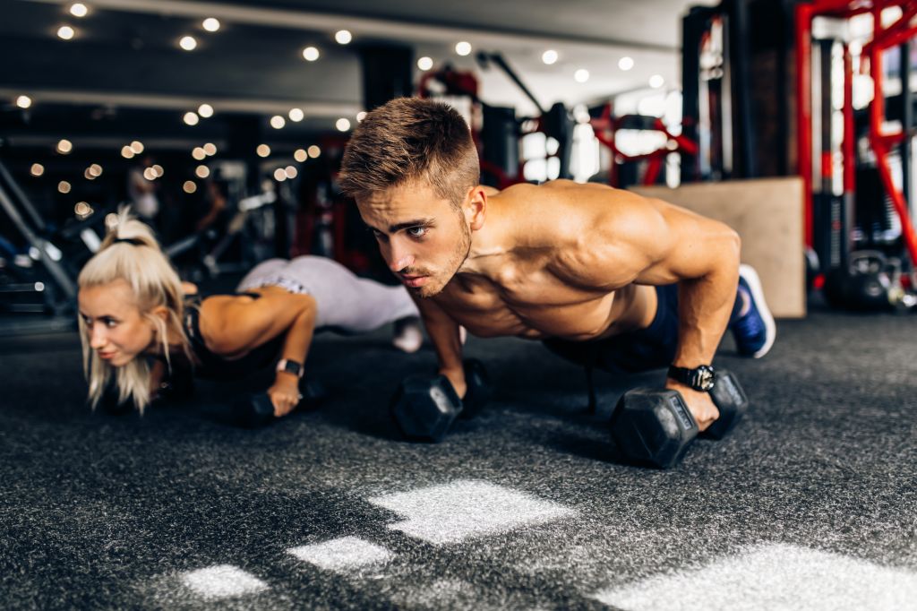 Couple working out    