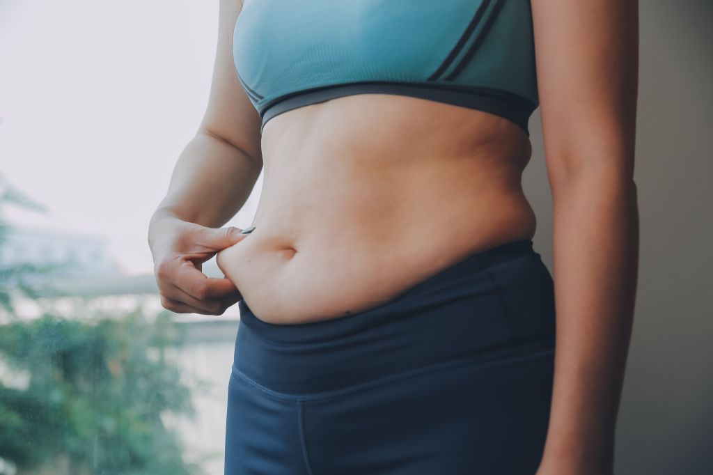 Woman with belly fat  