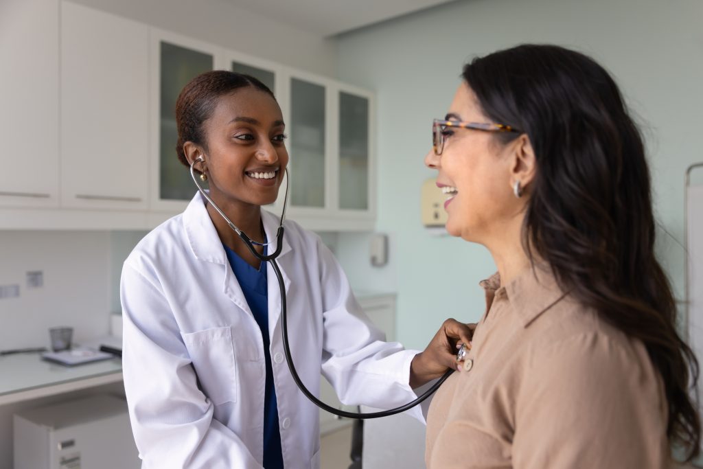Women speaking to her doctor