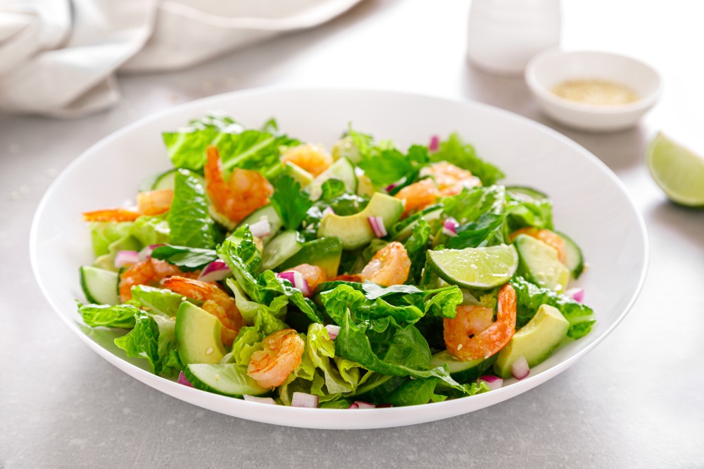 Seafood avocado salad with lime
