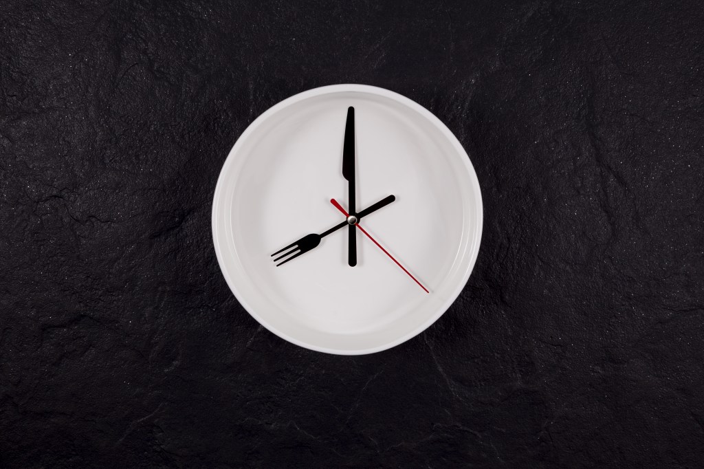 White plate with clock