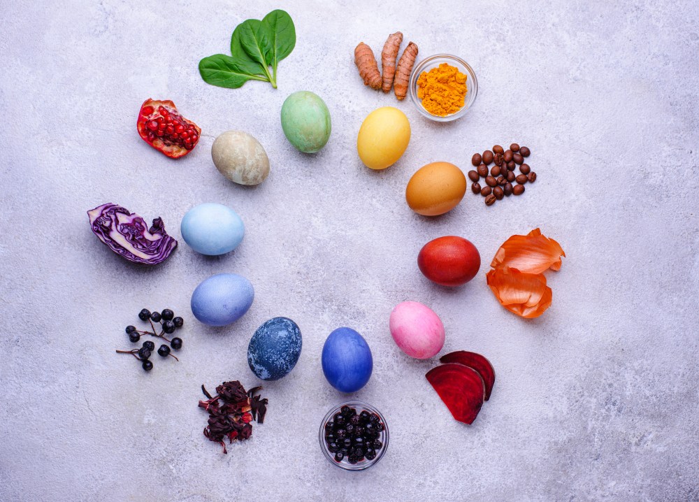 Naturally dyed easter eggs